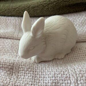 Light-Up White Porcelain Rabbit Figurine